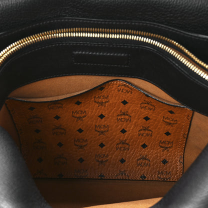 MCM Grained Calfskin Medium Milla Tote Black 7 of 13