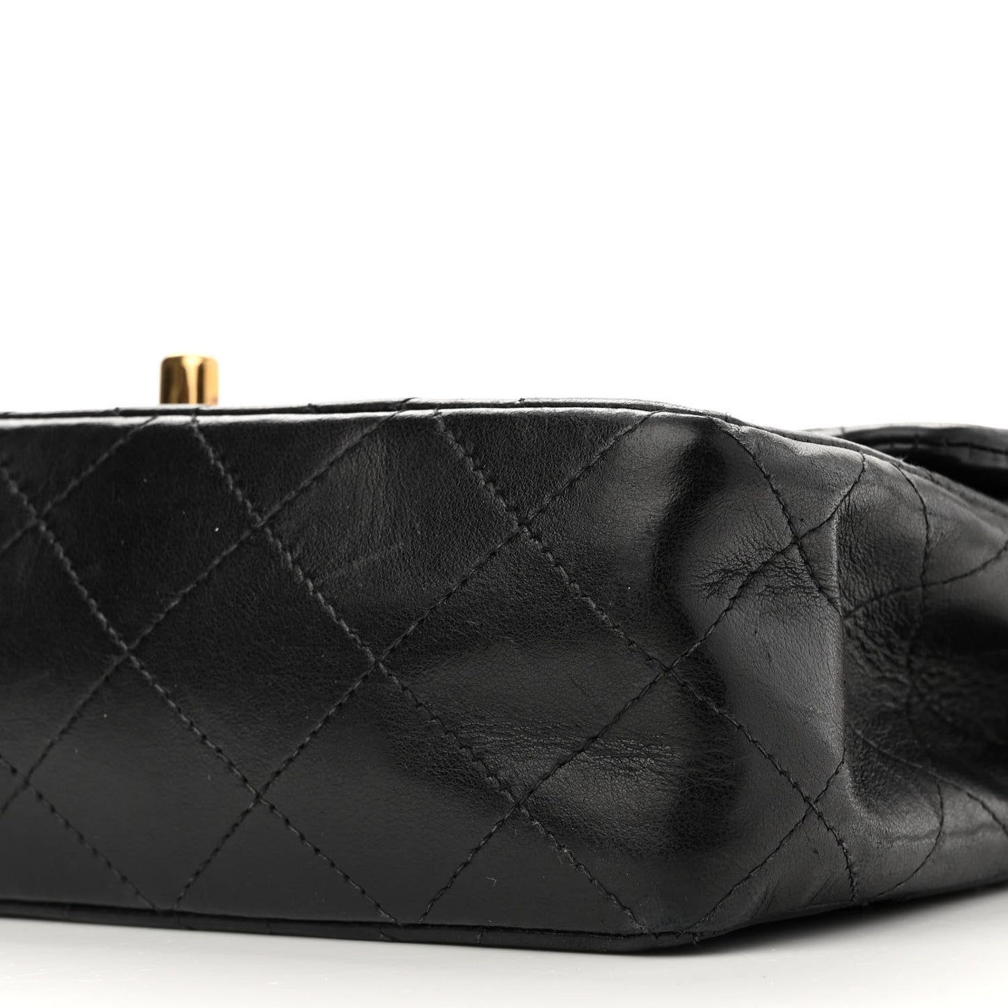 Lambskin Quilted Small Double Flap Black