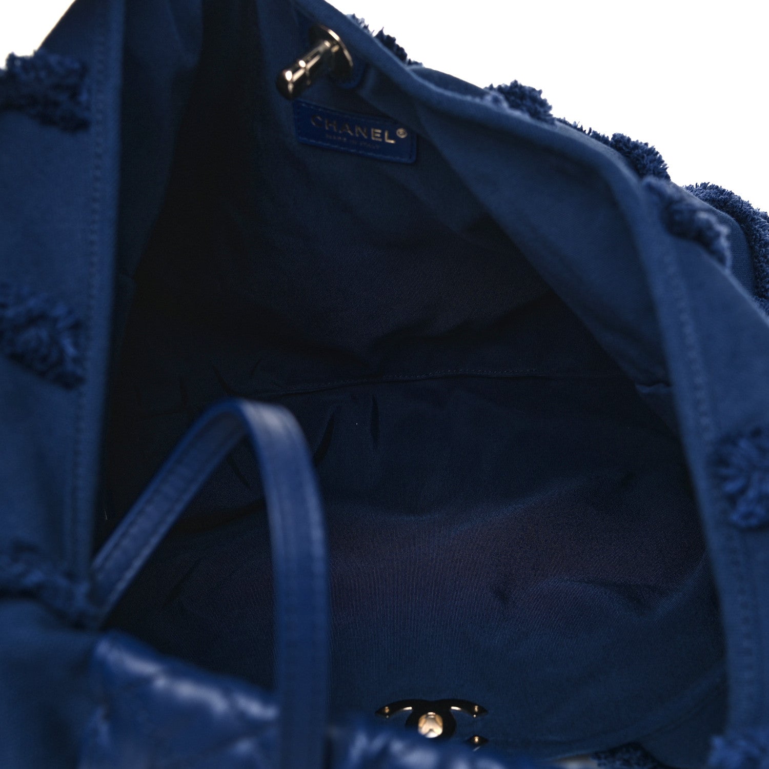 Chanel Cotton Canvas Large CC Embrace Hobo Navy 5 of 5