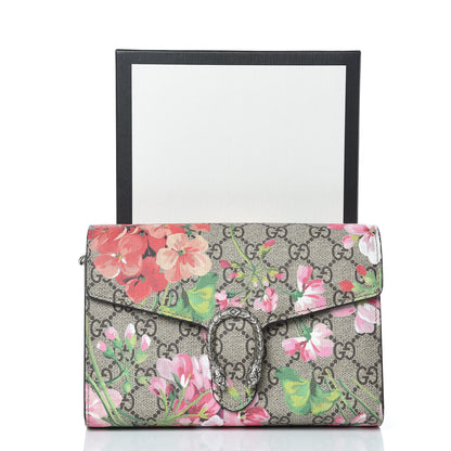 Gucci GG Supreme Monogram Blooms Mini Dionysus Chain Wallet Beige Multicolor Dry Rose 10 of 10