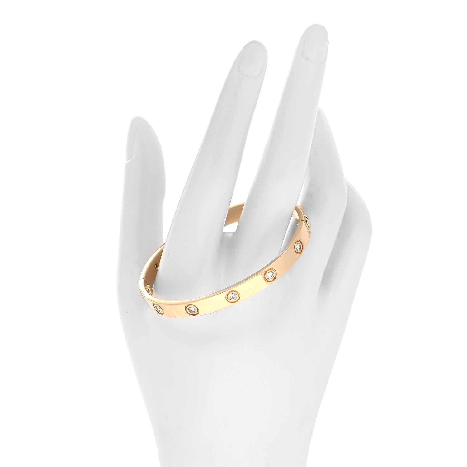 Cartier 18K Yellow Gold 10 Diamond LOVE Bracelet 17 2 of 5