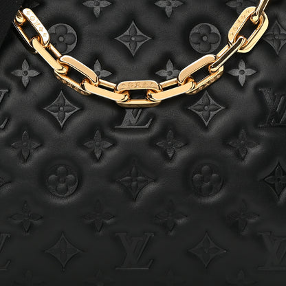 Louis Vuitton Lambskin Embossed Monogram Coussin PM Black 9 of 11