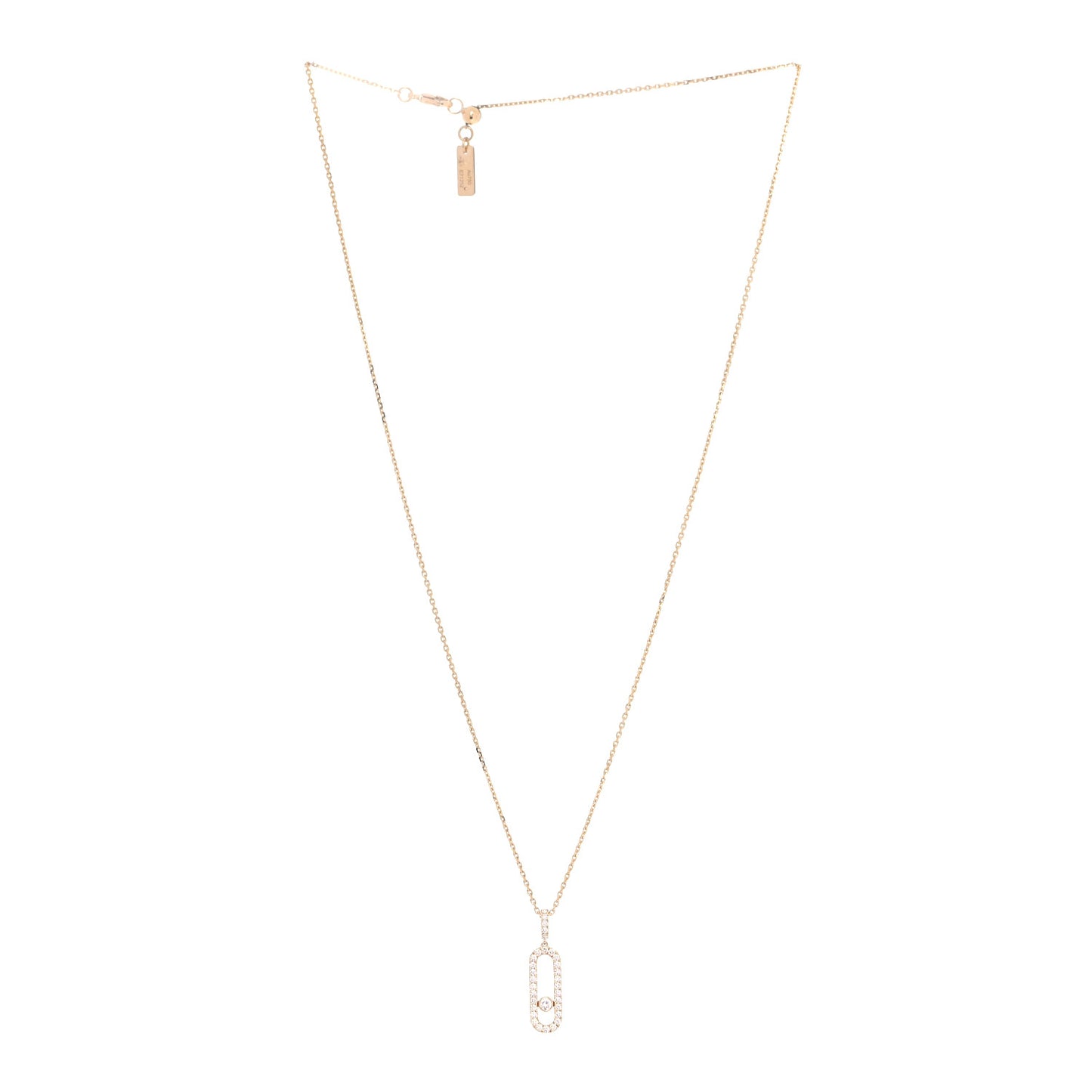 18K Yellow Gold Diamond LM Move Uno Pave Pendant Necklace