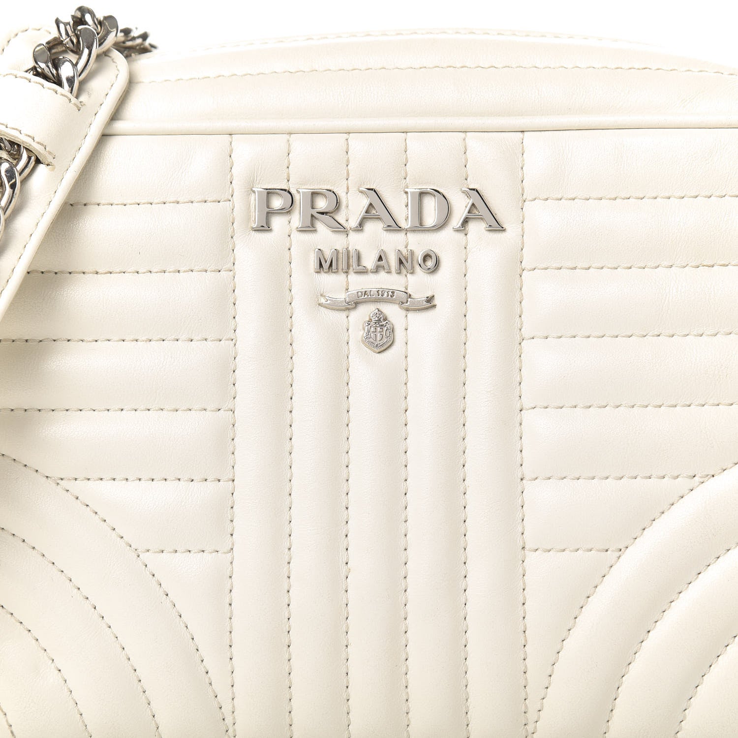 Prada Soft Calfskin Diagramme Crossbody Bag White 10 of 10