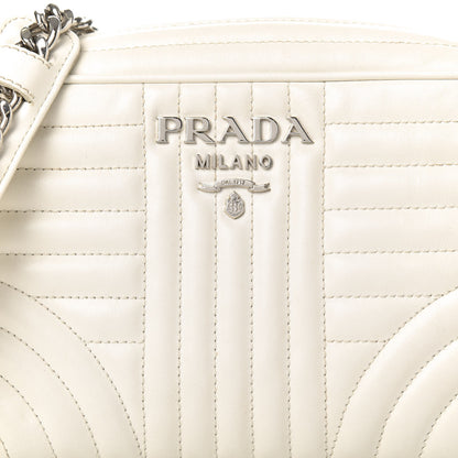 Prada Soft Calfskin Diagramme Crossbody Bag White 10 of 10