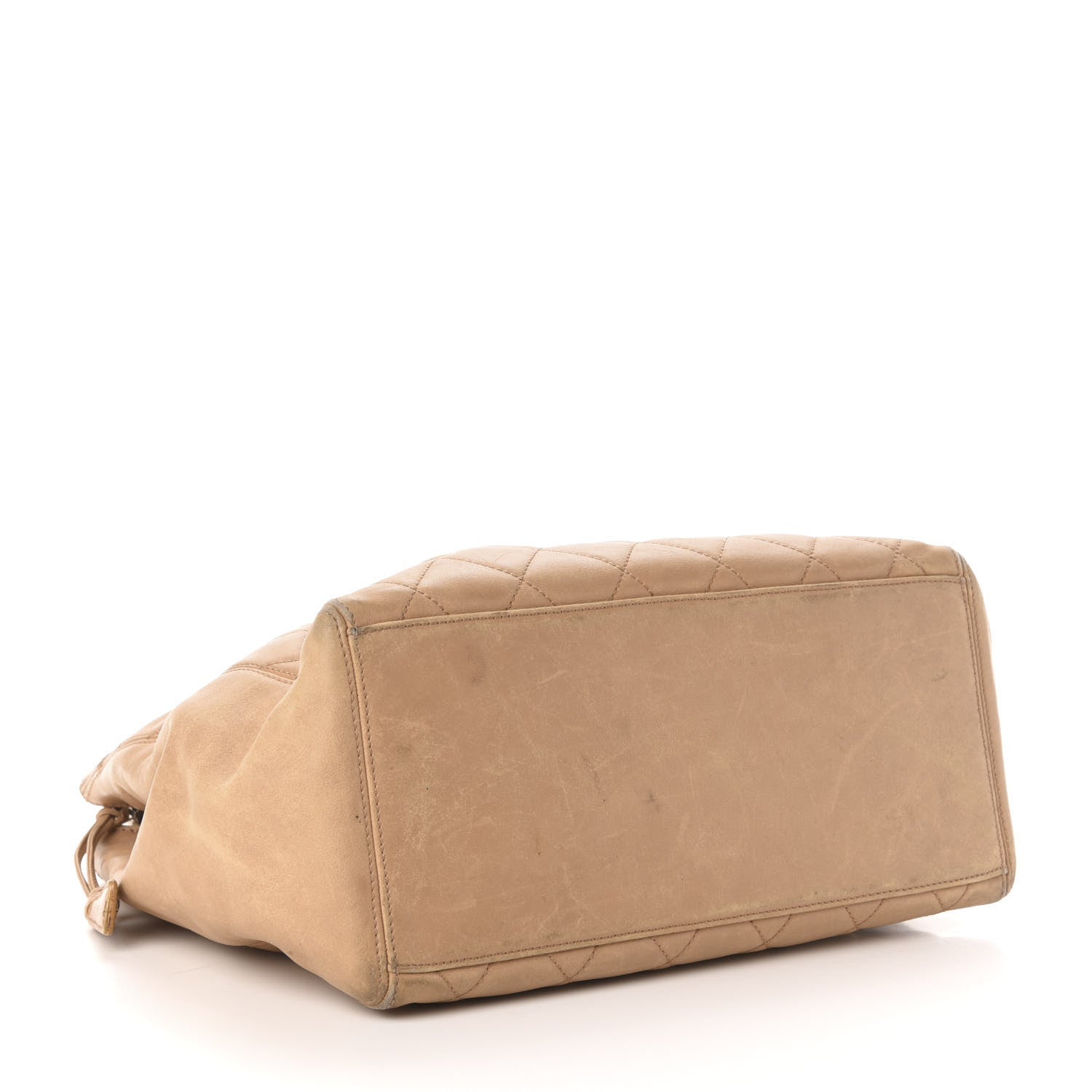 Chanel Calfskin Quilted CC Shopping Tote Beige 4 of 17