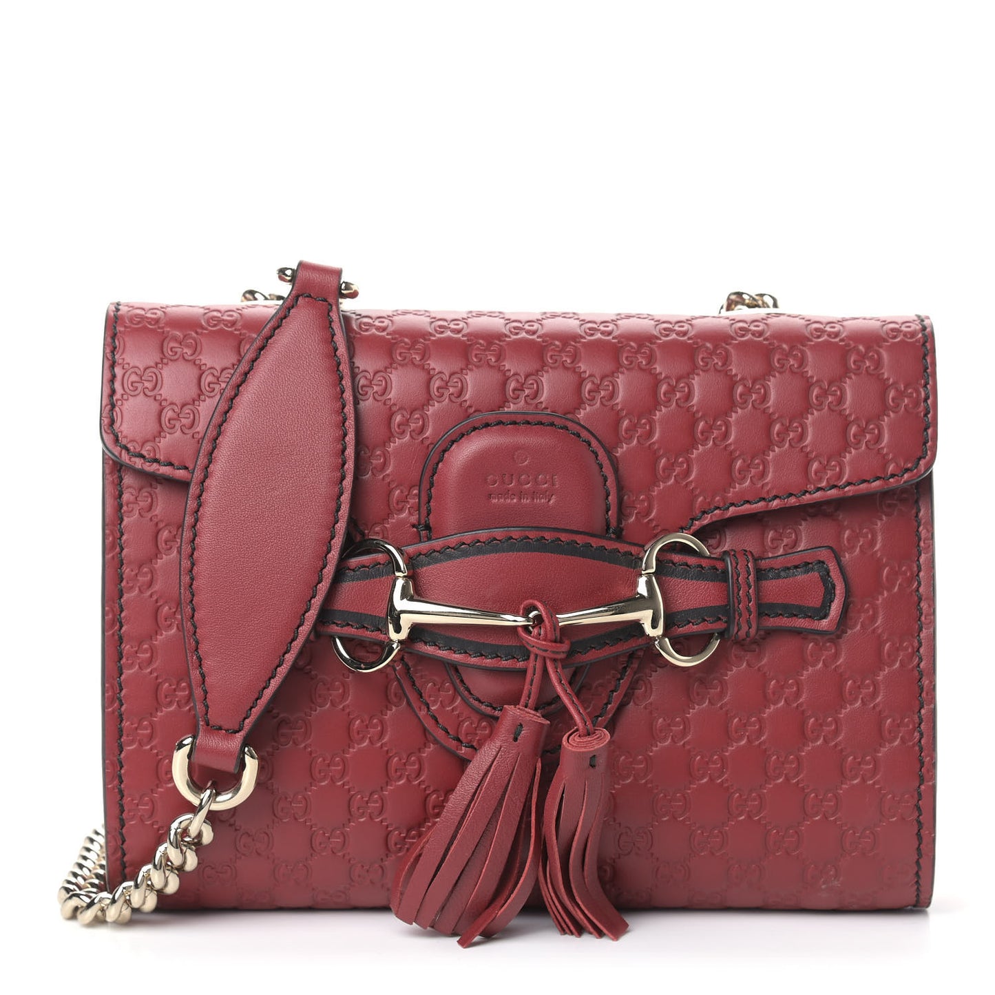 Soft Microguccissima Mini Emily Chain Shoulder Bag Rosso