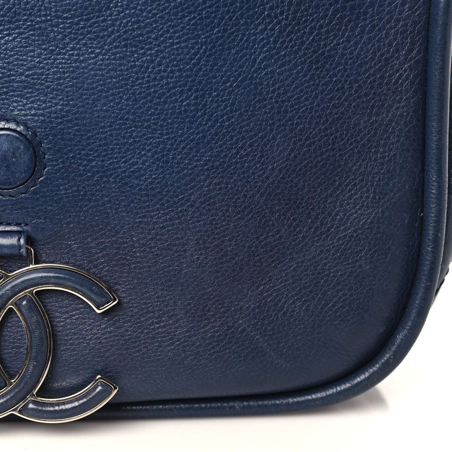 Chanel Calfskin Stitched Flap Bag Navy 10 of 12