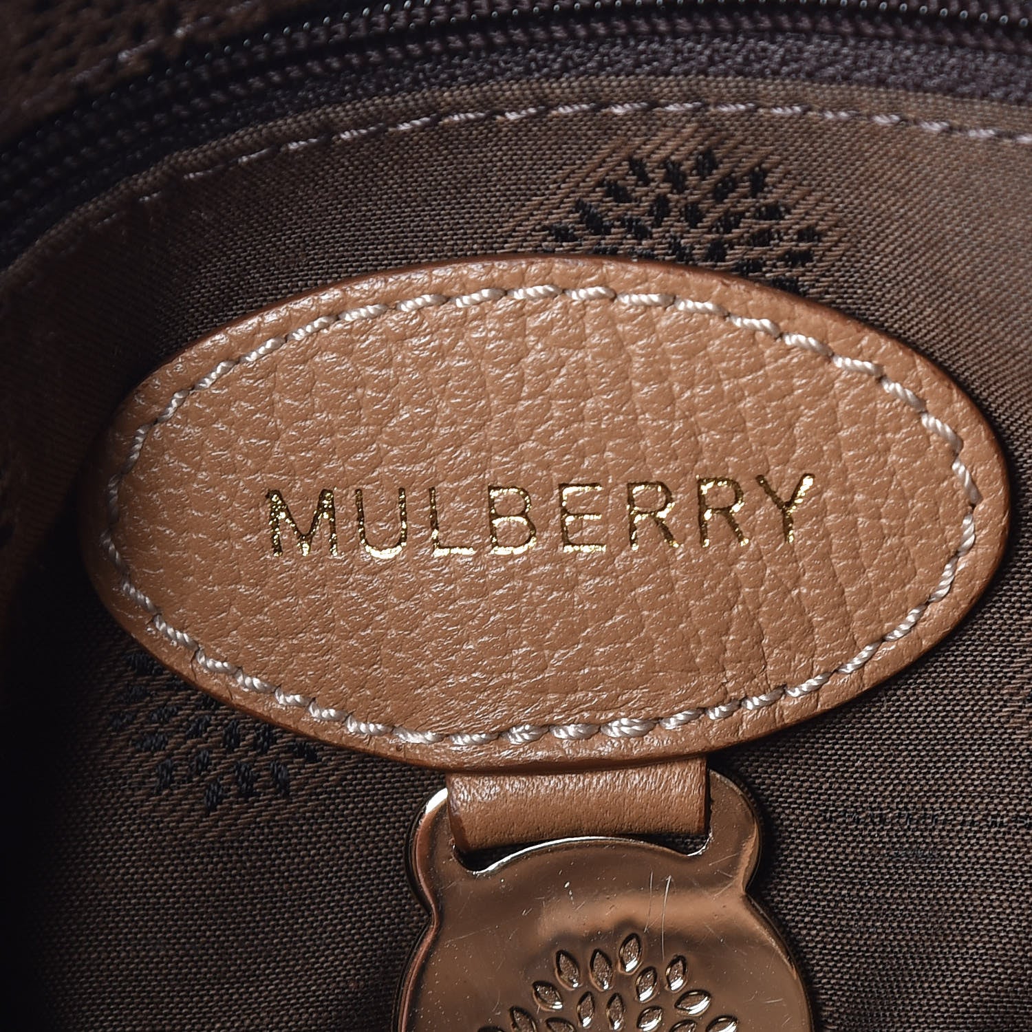 Mulberry Glossy Goatskin Small Del Rey Satchel Fudge 6 of 9