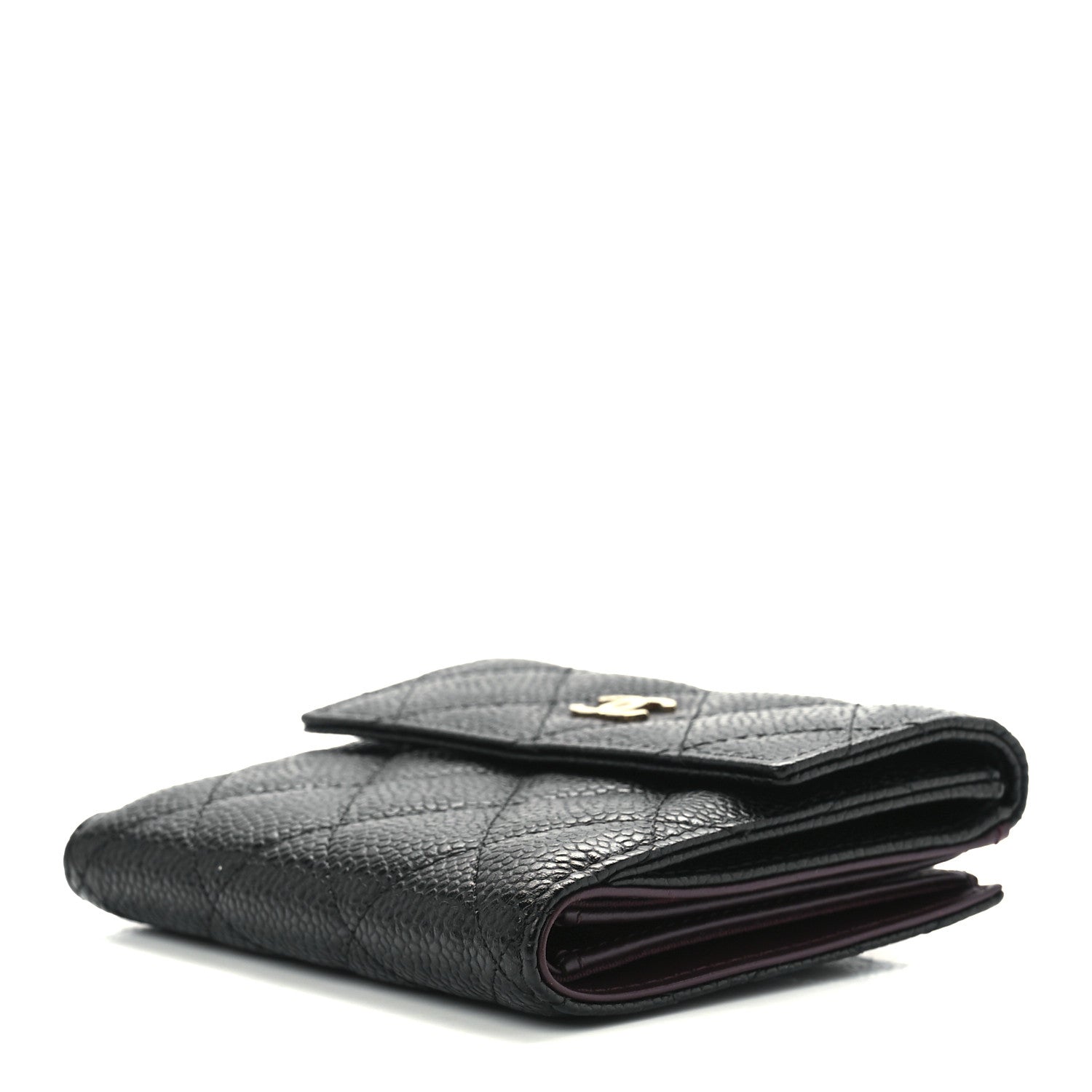 Chanel Caviar Quilted Compact French Flap Wallet Black 12 of 15