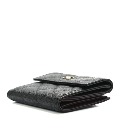 Chanel Caviar Quilted Compact French Flap Wallet Black 12 of 15