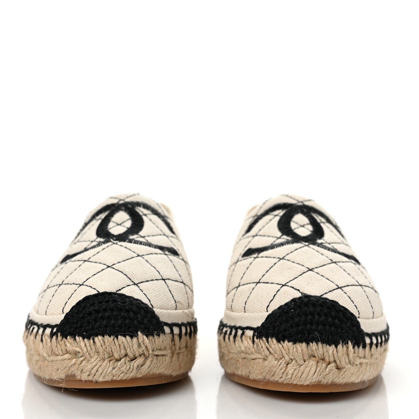 Fabric Biarritz CC Espadrilles 38 Beige Black