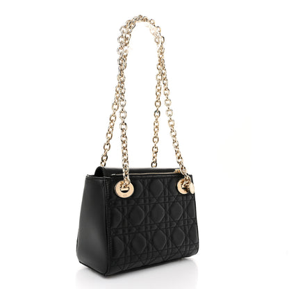 Christian Dior Lambskin Cannage Lady Dior Double Chain Bag Black 3 of 11