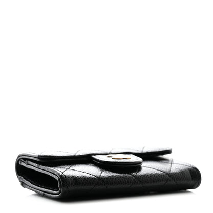 Chanel Caviar Quilted Flap Card Holder Wallet Black 4 of 10