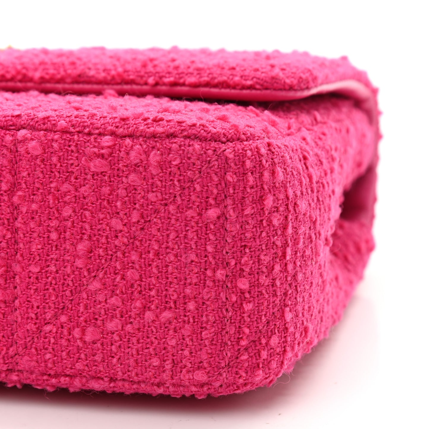 Boucle Tweed Patchwork Monogram Medium Jamie Baguette Magenta