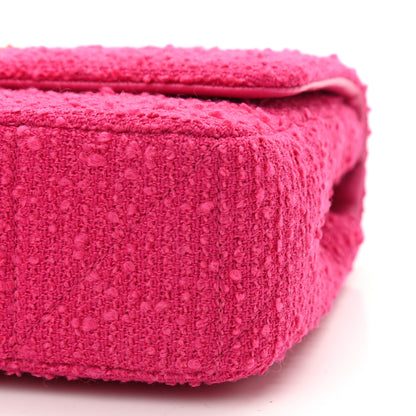 Saint Laurent Boucle Tweed Patchwork Monogram Medium Jamie Baguette Magenta 10 of 11