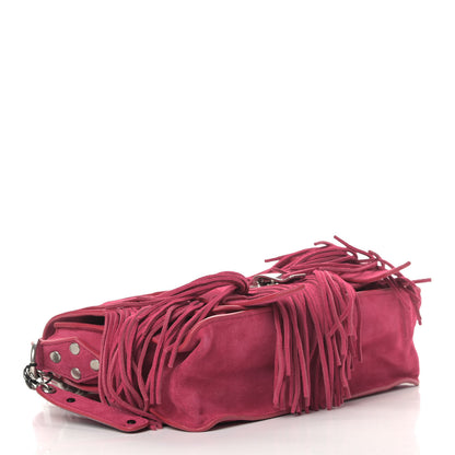 Proenza Schouler Suede Tiny PS1 Fringe Satchel Raspberry 4 of 10