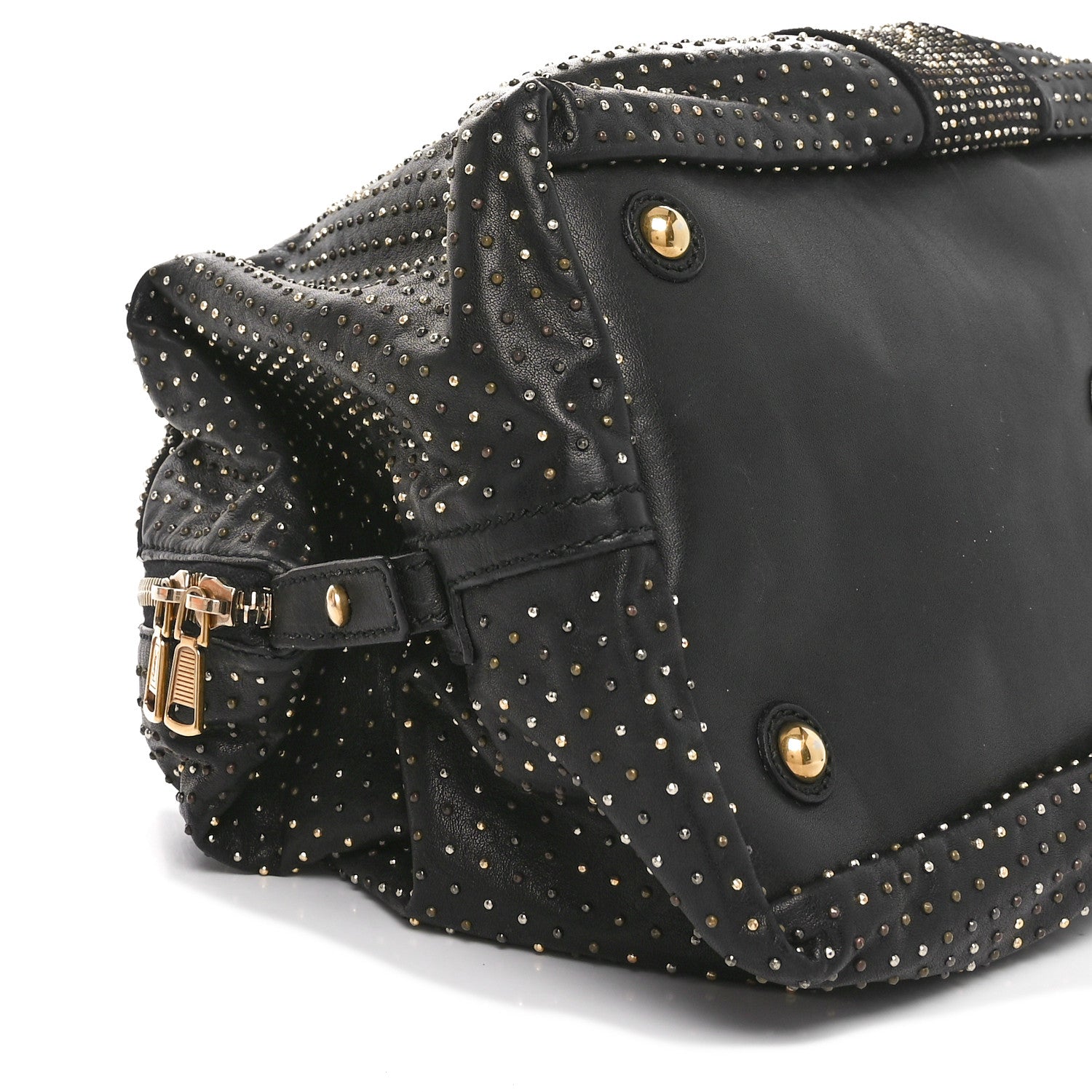 Saint Laurent Calfskin Rock Studded Easy Sac Black 9 of 11