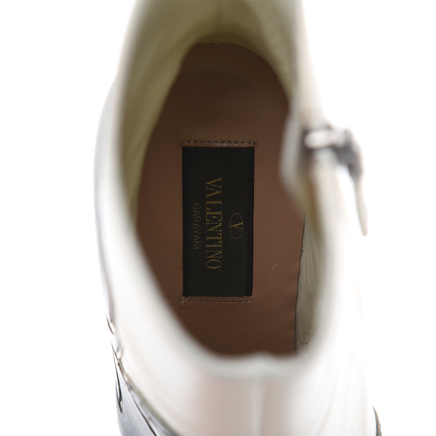 Calfskin Panther 110mm Ankle Boots 36 Light Ivory