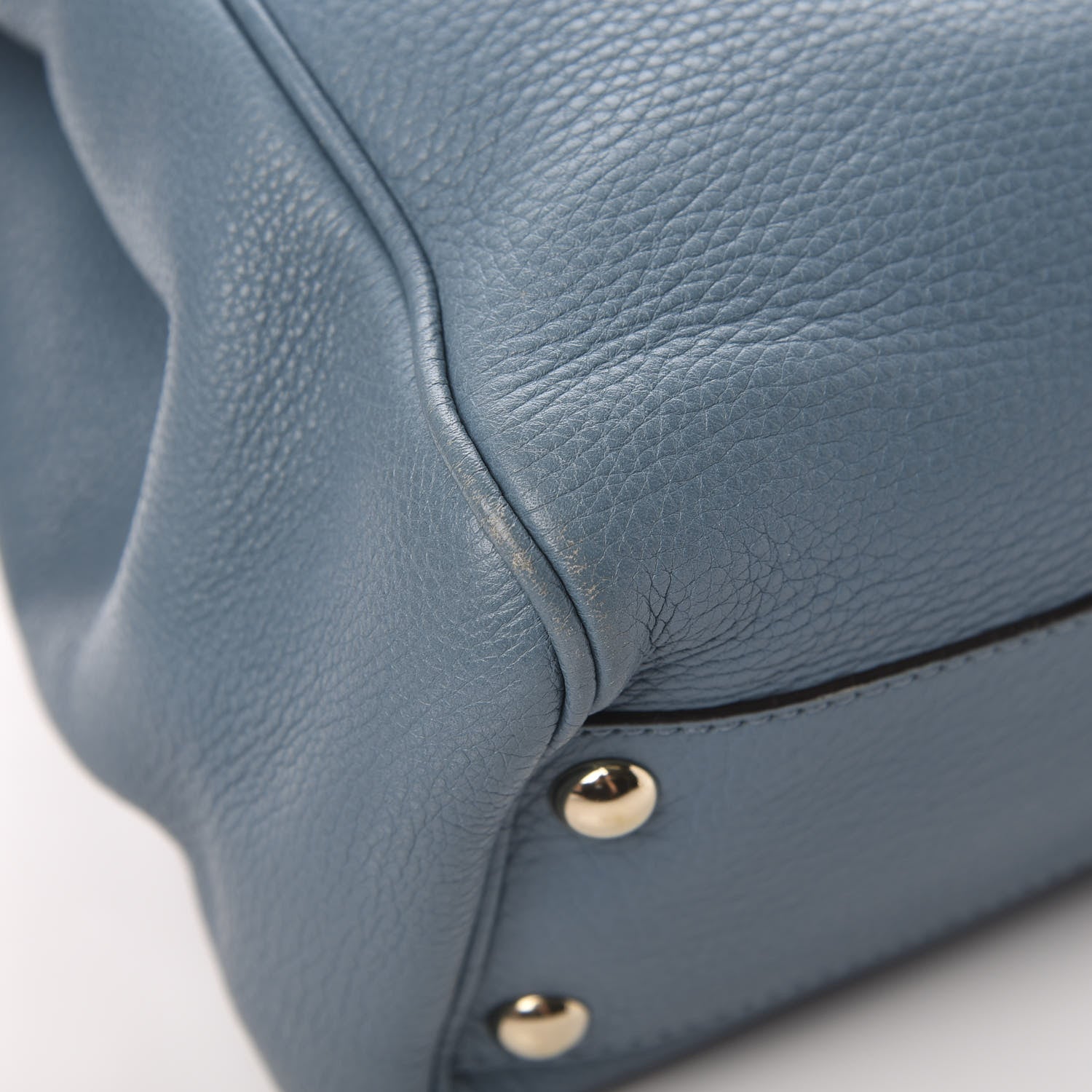 Gucci Calfskin Small Bamboo Shopper Tote Light Blue 13 of 18