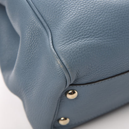 Gucci Calfskin Small Bamboo Shopper Tote Light Blue 13 of 18