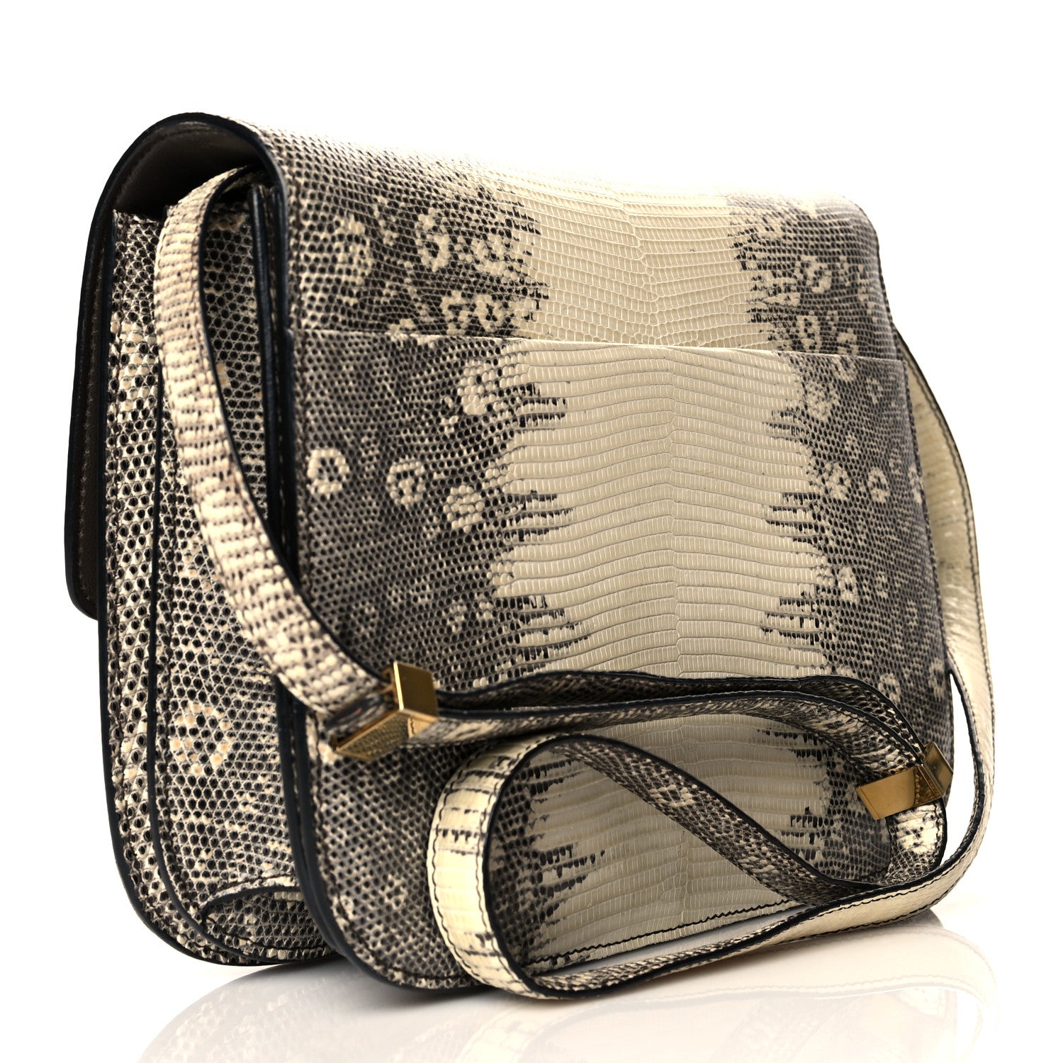 Celine Lizard Medium Classic Box Flap Bag Natural 3 of 13