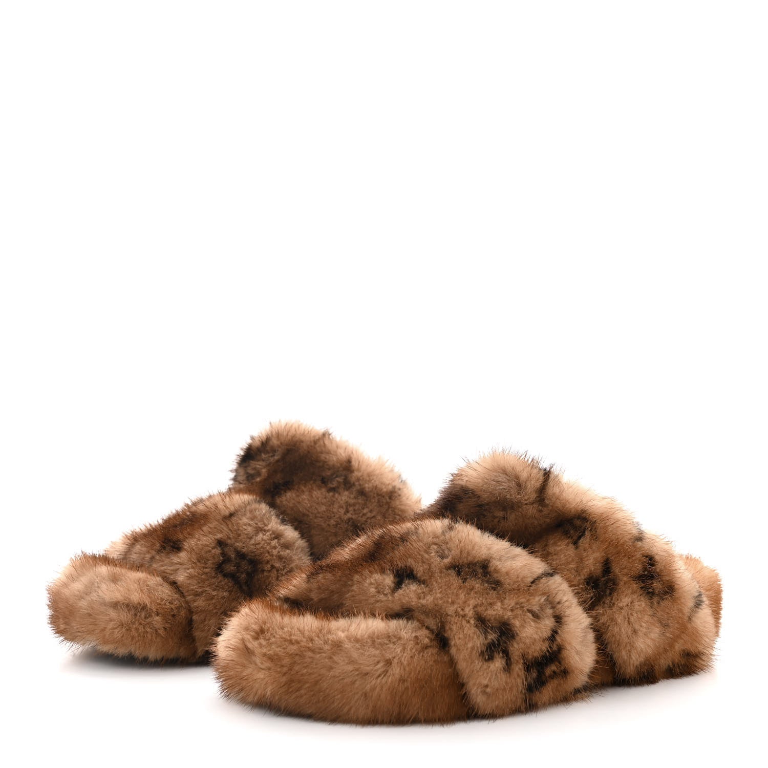 Louis Vuitton Mink Fur Bom Dia Slippers 36 Cognac 3 of 9