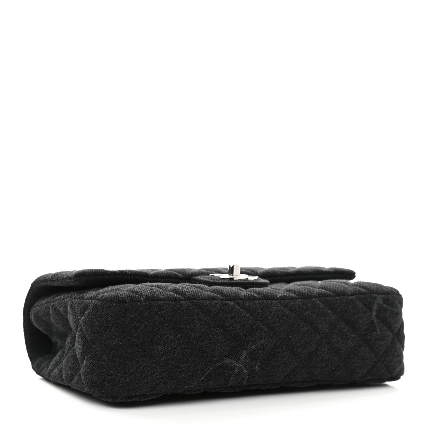 Denim Quilted CC Print Medium Single Flap Black