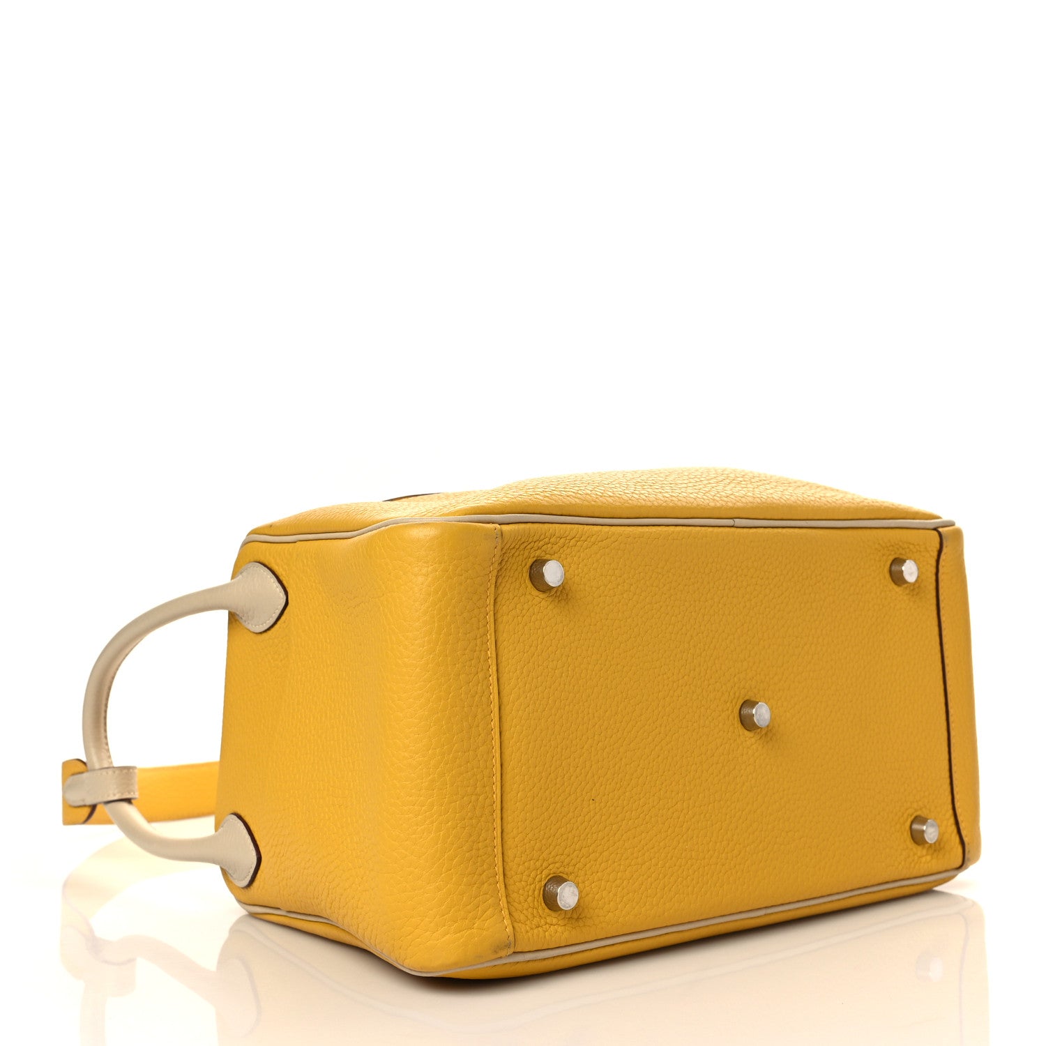 Hermes Taurillon Clemence Bi-Color Lindy 30 Jaune Soleil Parchemin 4 of 10