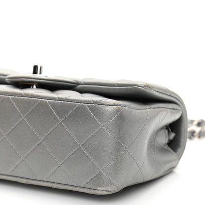Chanel Metallic Lambskin Quilted Mini Rectangular Flap Silver 10 of 14