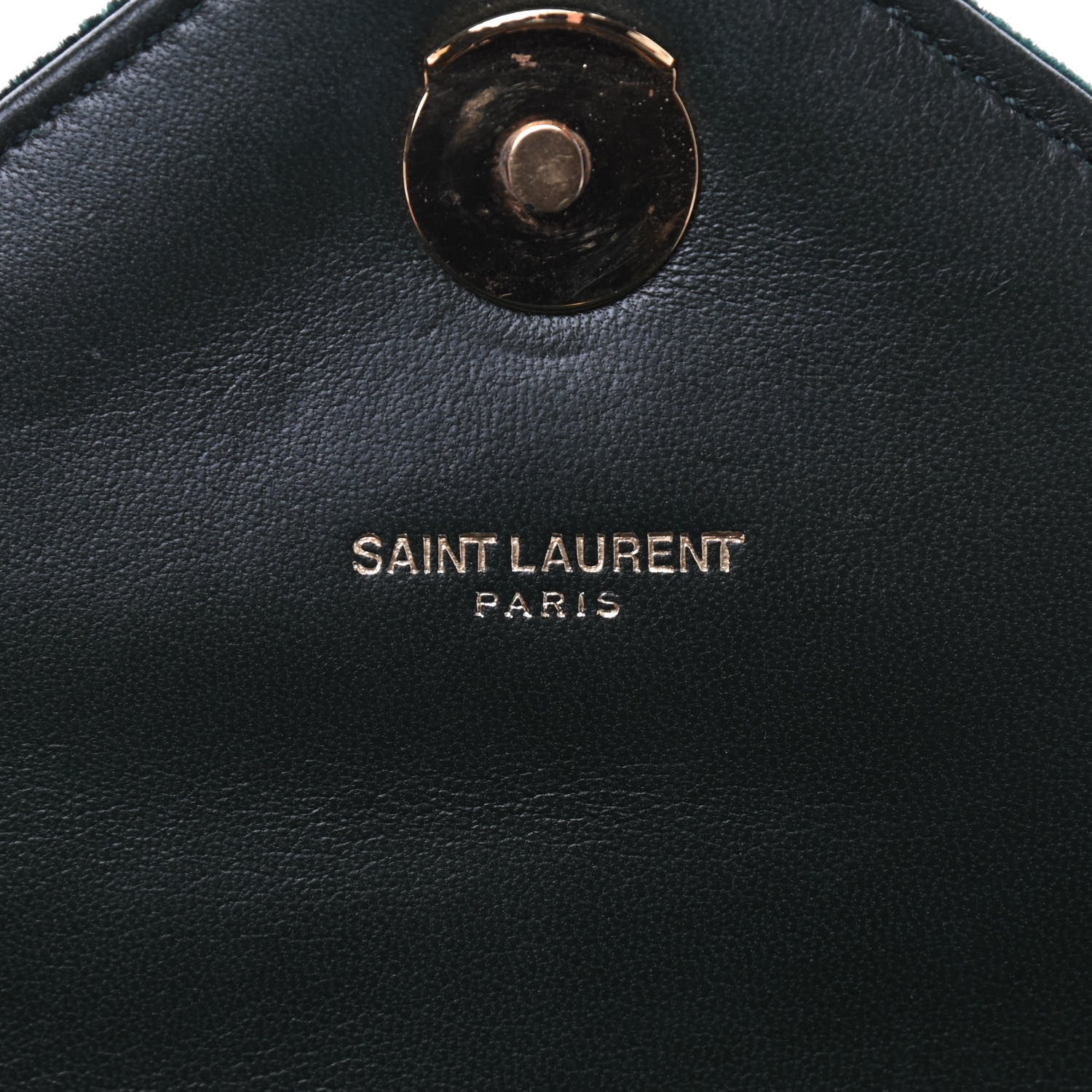 Saint Laurent Velvet Matelasse Chevron Medium Monogram Chain Bag New Dark Green 7 of 10