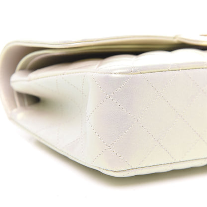 Chanel Iridescent Lambskin Quilted Medium Double Flap Ivory 9 of 11