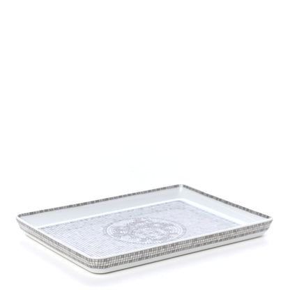 Hermes Porcelain Mosaique Au 24 Sushi Plate Platine 4 of 4