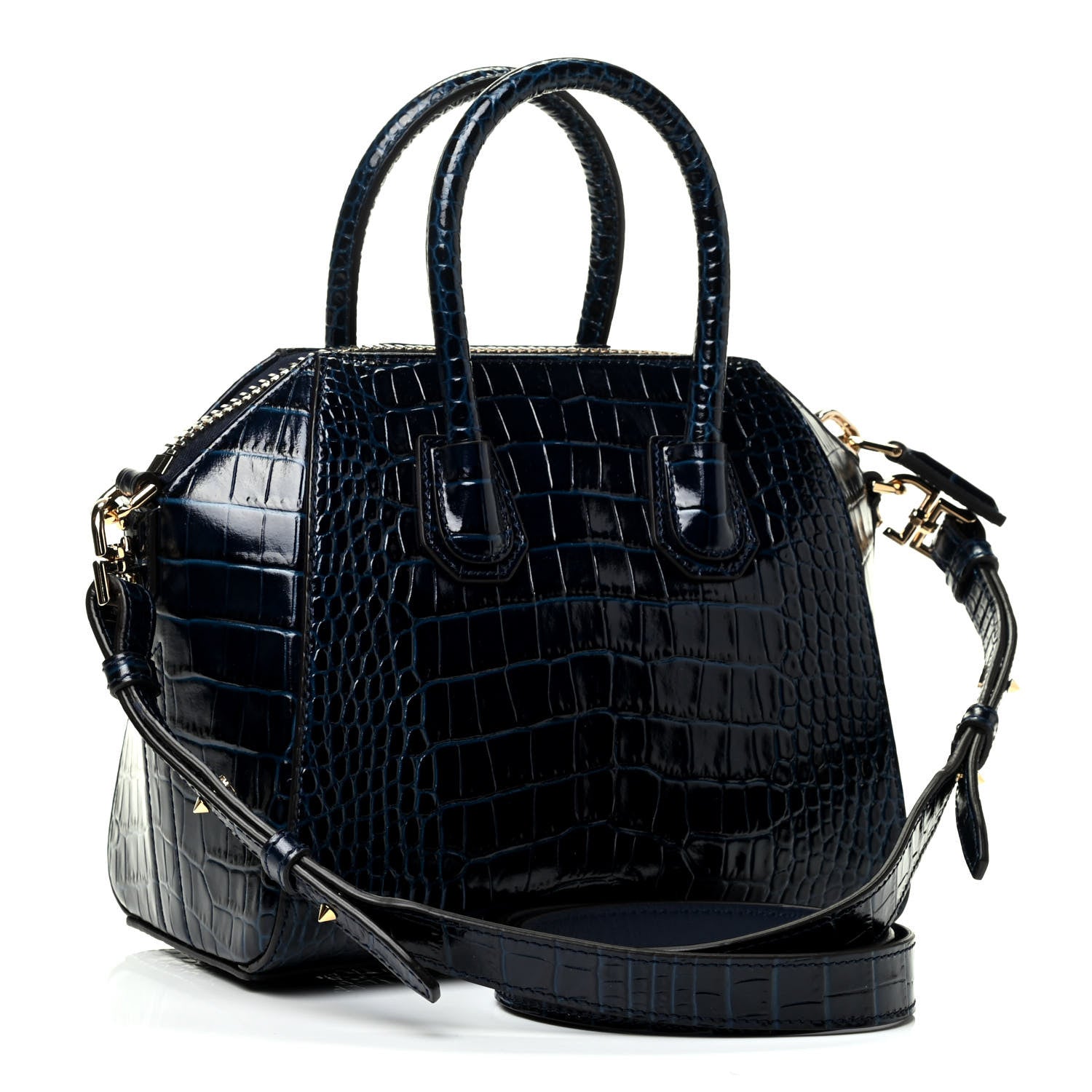Givenchy Calfskin Crocodile Embossed Mini Antigona Navy 2 of 4