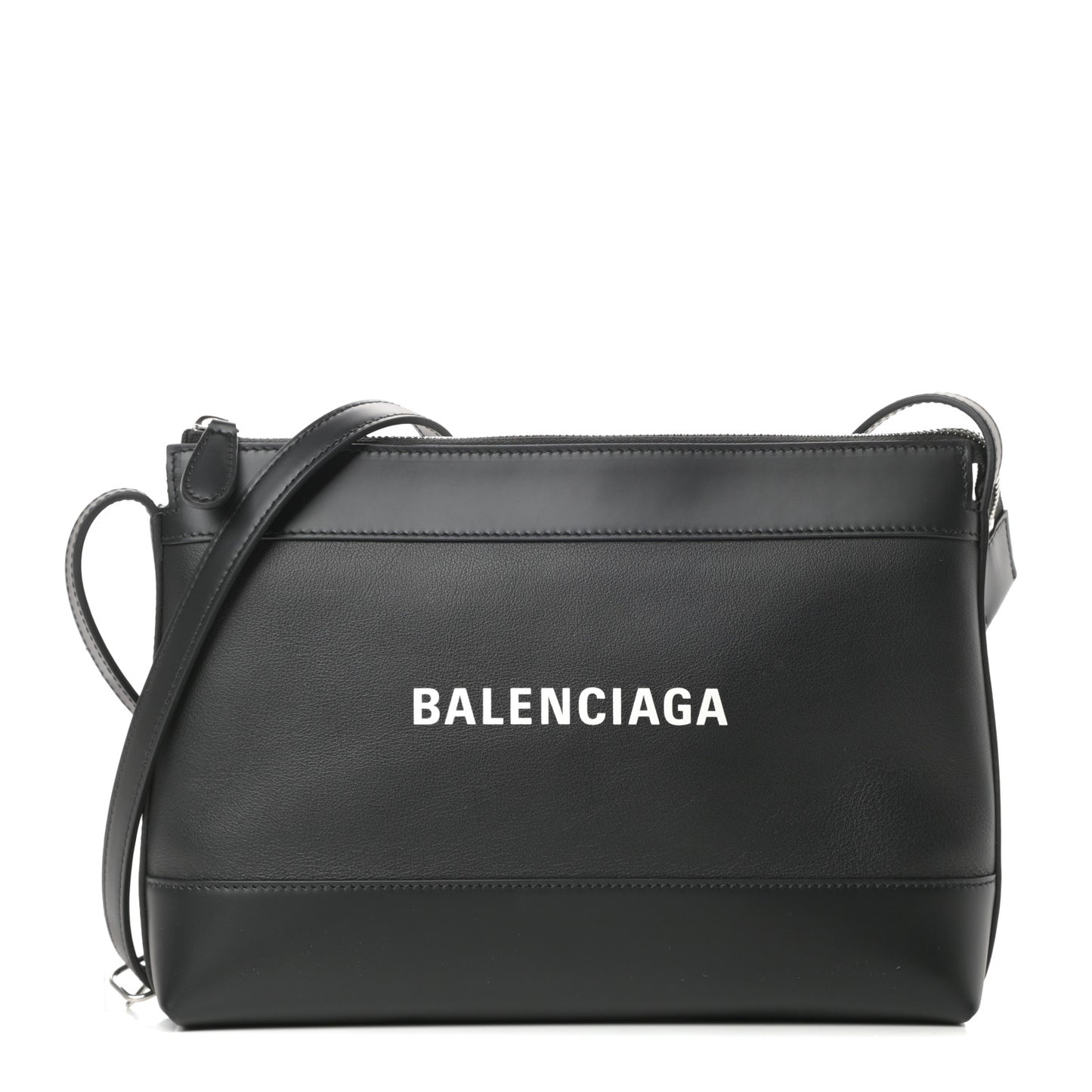 Calfskin Logo Shouder Bag Black
