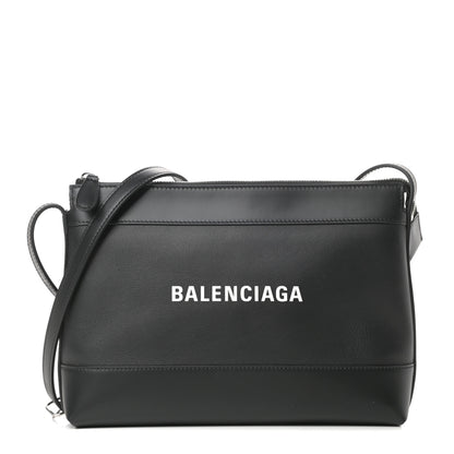 Balenciaga Calfskin Logo Shouder Bag Black 1 of 12