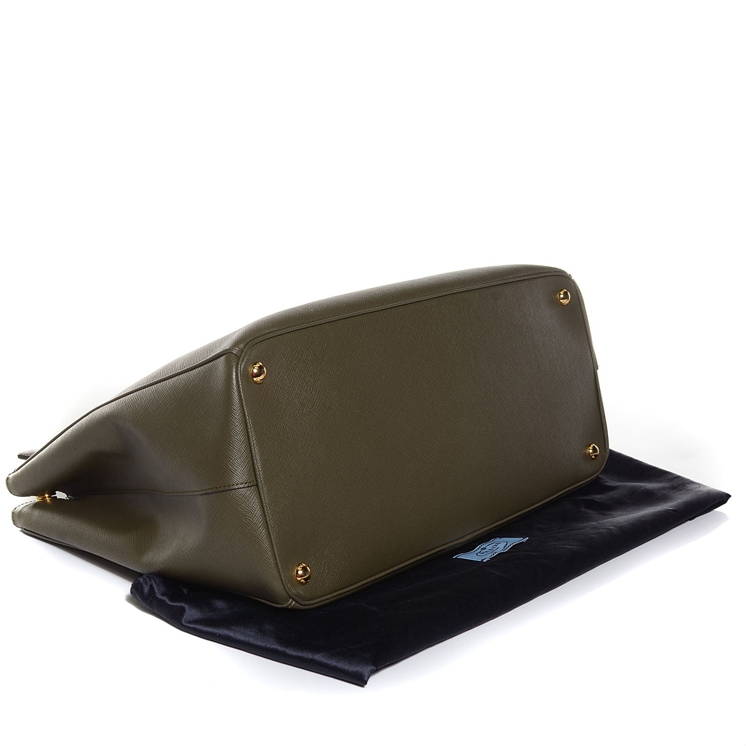 Prada Saffiano Lux Extra Large Galleria Double Zip Tote Militare 4 of 10
