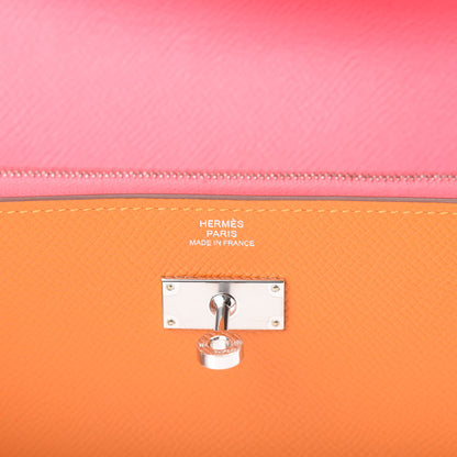 Hermes Epsom Kelly Longue Wallet Abricot Rose Azalee 6 of 8