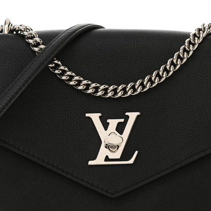 Louis Vuitton Soft Calfskin Mylockme Chain Bag BB Black 7 of 10