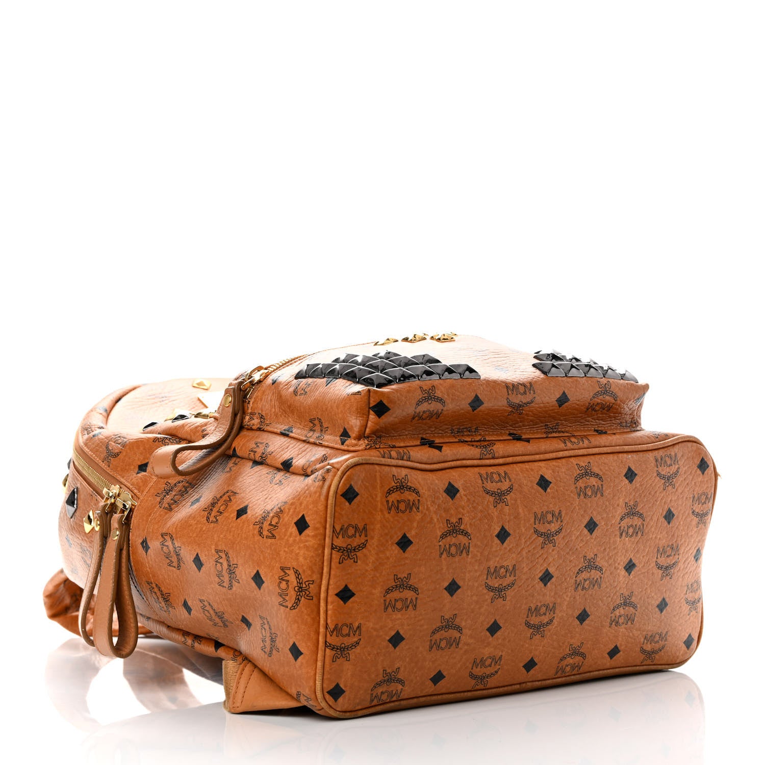 MCM Visetos Studded Medium Stark M Backpack Cognac 4 of 19