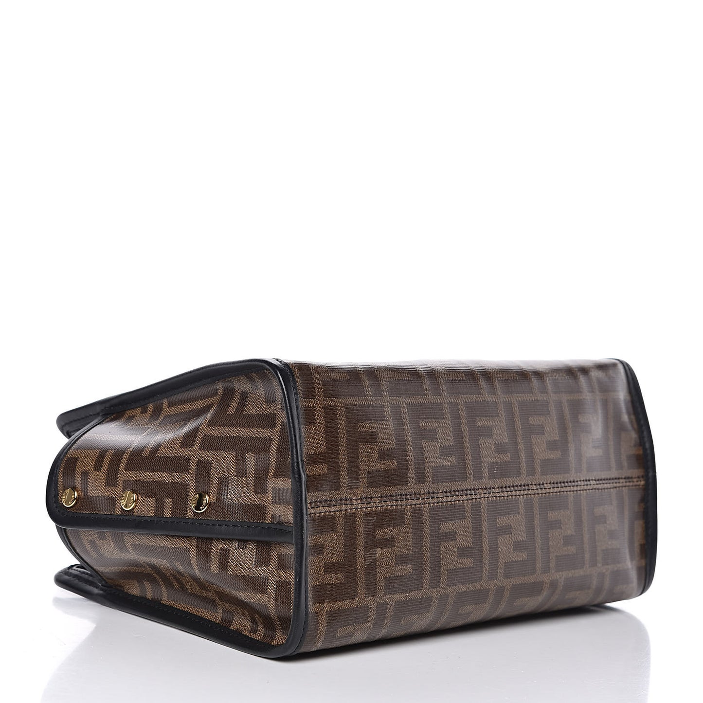 Glazed Fabric Vitello Century FF 1974 Stamp Patch Mini Peekaboo Defender Cover Mogano Panna Black