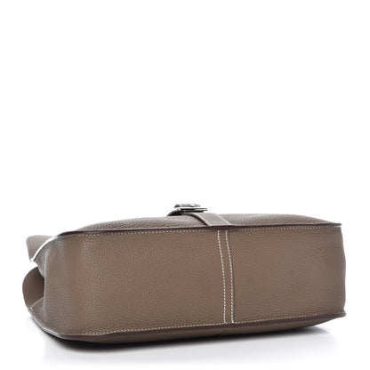 Hermes Taurillon Clemence Halzan 31 GM Etoupe 4 of 8