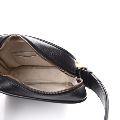 Gucci Grained Calfskin Logo Messenger Bag Black 4 of 12