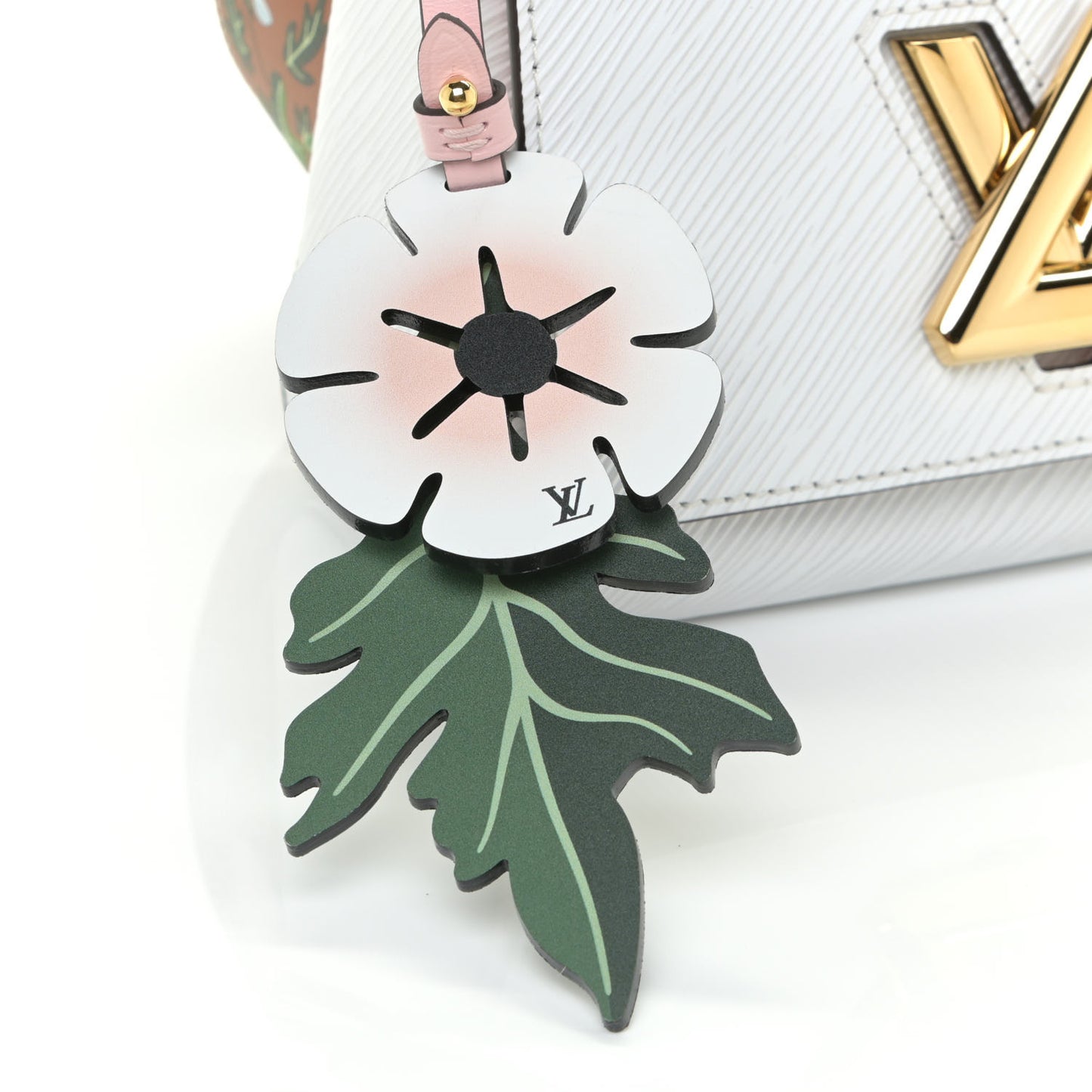 Epi Asnieres Flowers Twist Shoulder Bag PM White