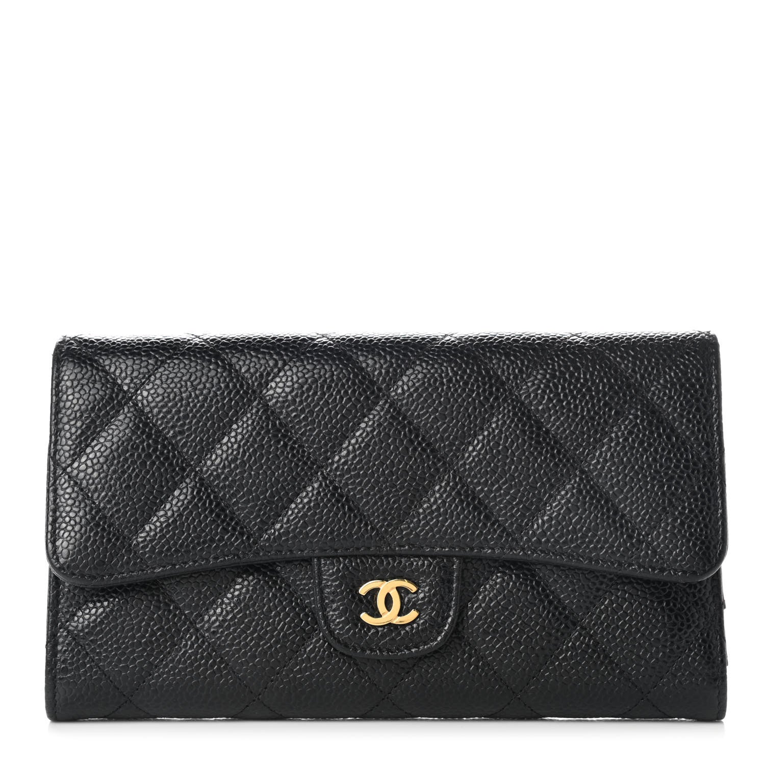 Chanel Caviar Quilted Long Flap Wallet Black 1 of 8