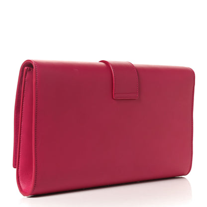 Saint Laurent Calfskin Classic Y Ligne Clutch Fuchsia 3 of 12