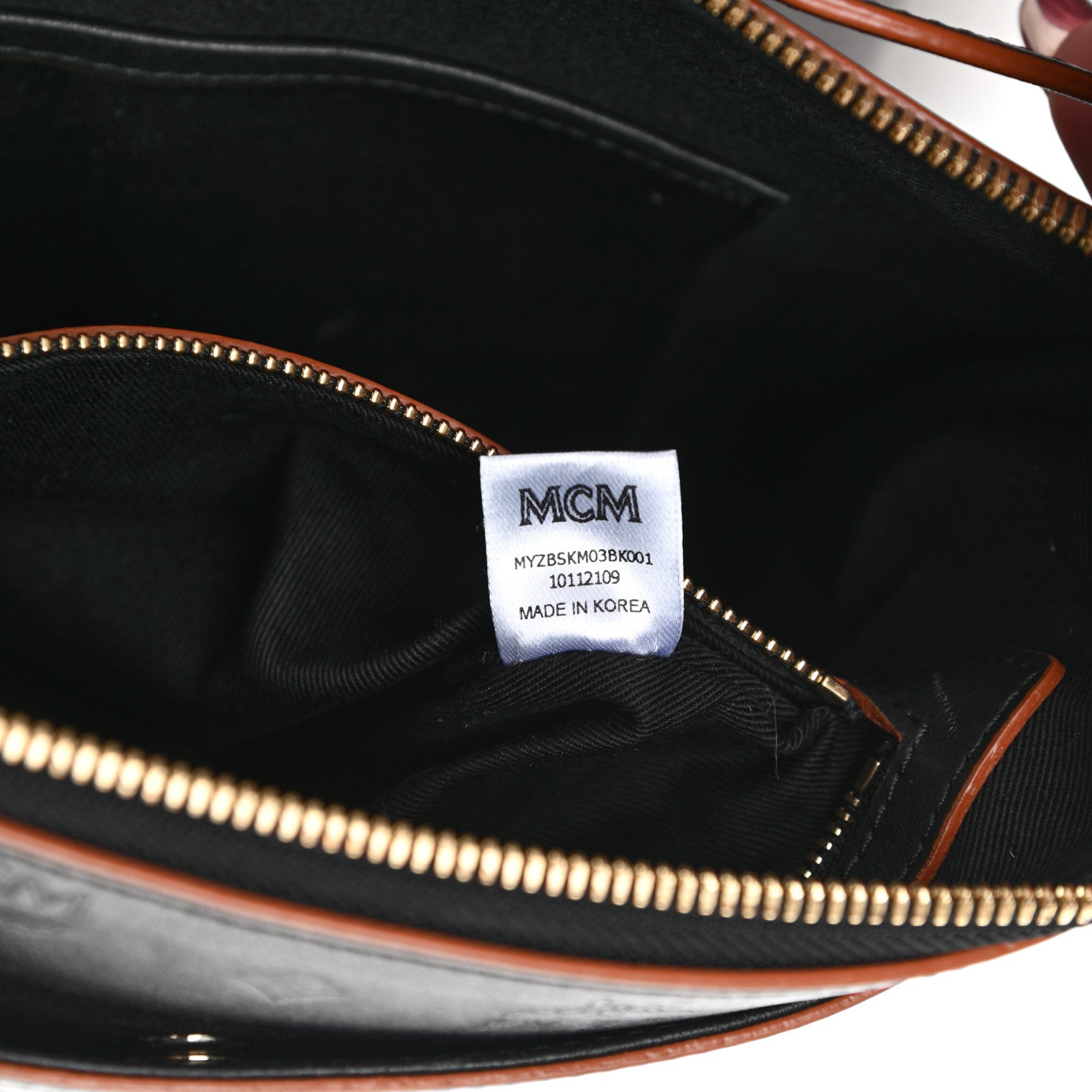 MCM Calfskin Monogram Klara Crossbody Pouch Black 7 of 12