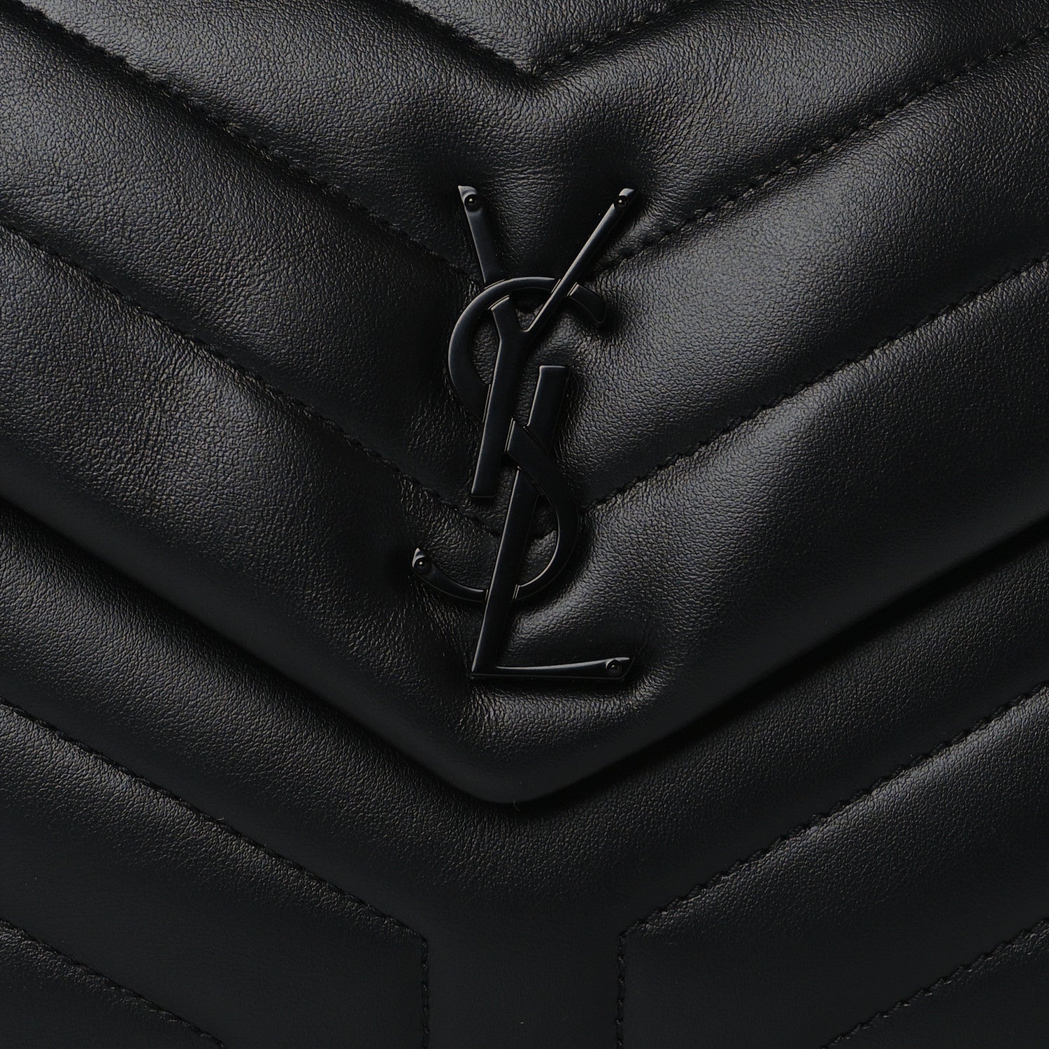 Saint Laurent Calfskin Y Quilted Monogram Monochrome Small Loulou Chain Satchel Black 7 of 10