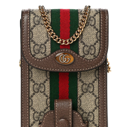 Gucci GG Supreme Monogram Web Ophidia Phone Case Crossbody Beige New Acero 7 of 10