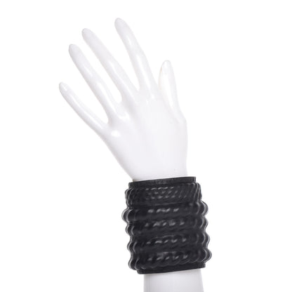 Saint Laurent Lambskin Minimaliste Cuff Black 2 of 4